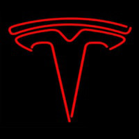 Red Tesla Logo Neon Sign