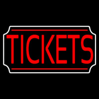 Red Tickets White Stylish Border Neon Sign