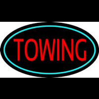 Red Towing Turquoise Border Neon Sign