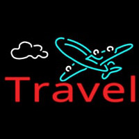 Red Travel With Logo Neon Sign