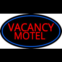 Red Vacancy Motel With Blue Border Neon Sign