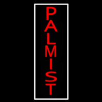 Red Vertical Palmist White Border Neon Sign