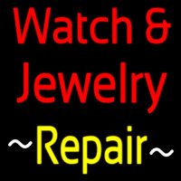 Red Watch And Jewelry Yellow Repair Neon Sign