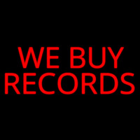 Red We Buy Records Neon Sign