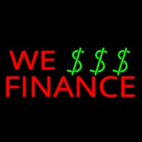 Red We Finance Dollar Logo Neon Sign