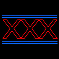 Red X   Blue Lines Neon Sign