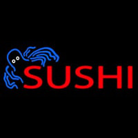 Red Yellow Sushi With Jellyfish Neon Sign