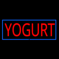 Red Yogurt With Blue Border Neon Sign