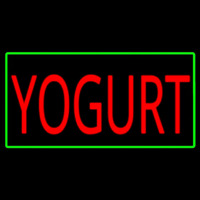 Red Yogurt With Yellow Border Neon Sign