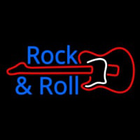 Rock And Roll With Guitar 2 Neon Sign