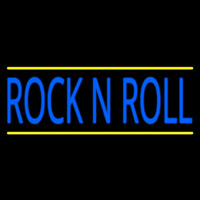 Rock N Roll Block Blue Border 2 Neon Sign