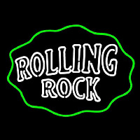Rolling Rock Double Line Logo With Wavy Circle Beer Sign Neon Sign