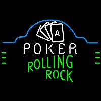 Rolling Rock Poker Ace Cards Beer Sign Neon Sign