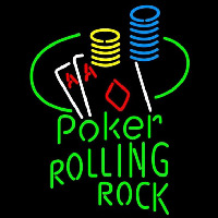 Rolling Rock Poker Ace Coin Table Beer Sign Neon Sign