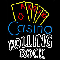 Rolling Rock Poker Casino Ace Series Beer Sign Neon Sign