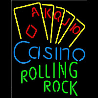 Rolling Rock Poker Casino Ace Series Beer Sign Neon Sign