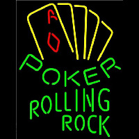 Rolling Rock Poker Yellow Beer Sign Neon Sign