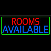 Rooms Available Vacancy With Green Border Neon Sign
