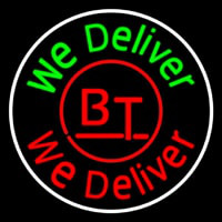 Round We Deliver Neon Sign
