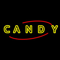 Round Yellow Candy Neon Sign