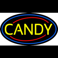 Round Yellow Candy Neon Sign