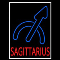Sagittarius White Border Neon Sign