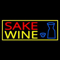 Sake Wine With Bottle And Glass Neon Sign