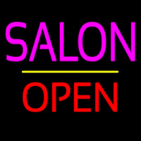 Salon Open Yellow Line Neon Sign