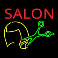 Salon With Scissor Logo Neon Sign