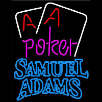 Samuel Adams Purple Lettering Red Aces White Cards Beer Sign Neon Sign