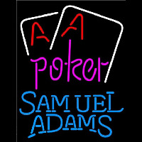 Samuel Adams Purple Lettering Red Aces White Cards Beer Sign Neon Sign