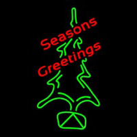 Seasons Greetings With Christmas Tree Neon Sign
