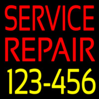 Service Repair With Phone Number Neon Sign