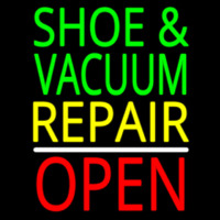 Shoe And Vacuum Repair Open Neon Sign