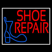 Shoe Repair Logo With Border Neon Sign