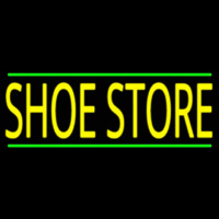 Shoe Store With Green Line Neon Sign