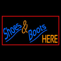 Shoes And Boots Here With Border Neon Sign
