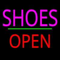 Shoes Open Block Green Line Neon Sign