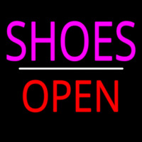 Shoes Open White Line Neon Sign