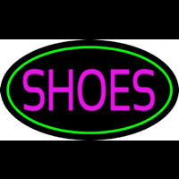 Shoes Oval Green Neon Sign