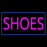 Shoes Rectangle Blue Neon Sign