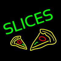 Slices With Pizza Slice Neon Sign