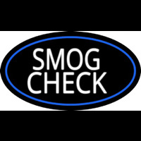 Smog Check Logo Blue Oval Neon Sign