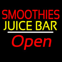 Smoothies Juice Bar Open White Line Neon Sign