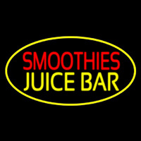 Smoothies Juice Bar Oval Yellow Neon Sign