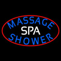 Spa Massage With Red Border Neon Sign