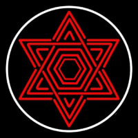 Star Of David Judaism With Border Neon Sign