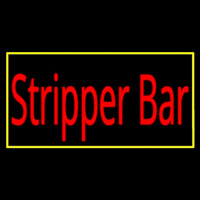 Stripper Bar With Yellow Border Neon Sign