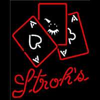 Strohs Ace And Poker Beer Sign Neon Sign