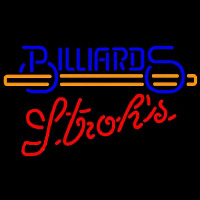 Strohs Billiards Te t With Stick Pool Beer Sign Neon Sign